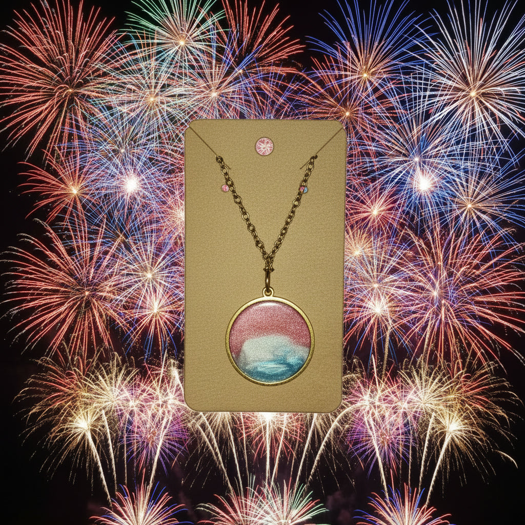 Red, white and blue necklace