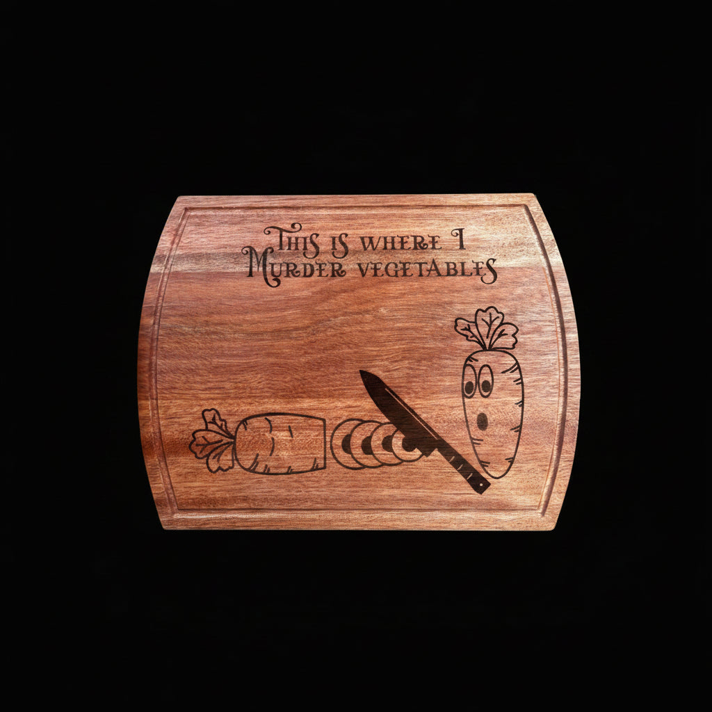 Laser engraved cutting board
