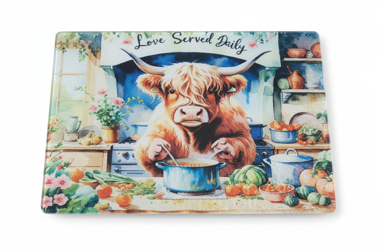 Highland Cow cutting board