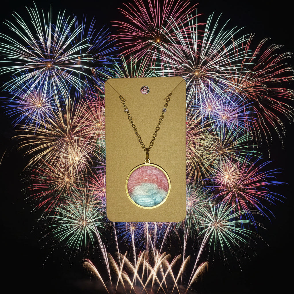 Red, white and blue necklace